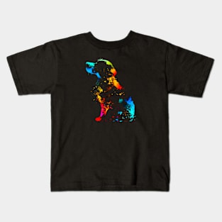 Psychedelic Puppy Silhouette #1 Kids T-Shirt